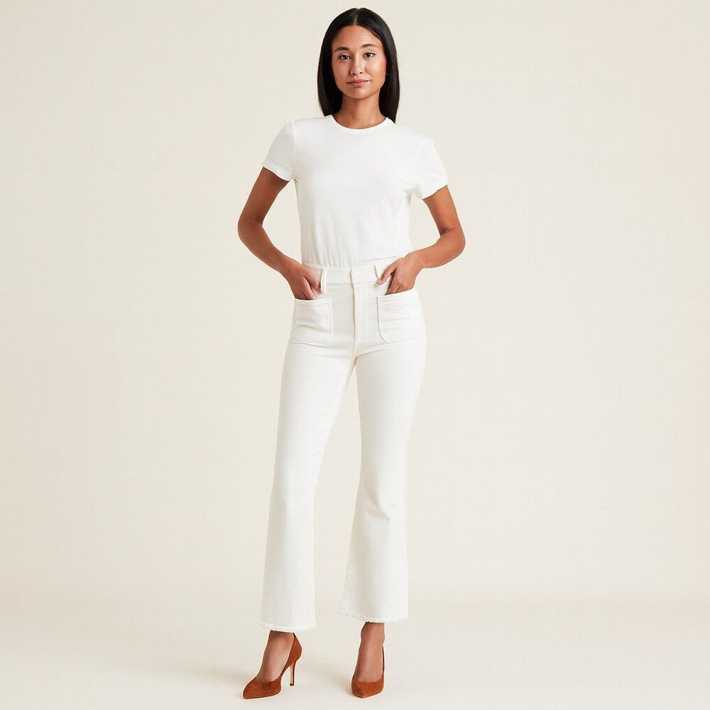 Mother White The Hustler Patch Pocket Ankle Jeans Womens Size 30 10367-753